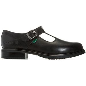 Girl's Kickers Junior Lach T-Bar Leather Shoes In Black - Maat  23