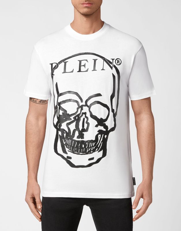 T-Shirt Ronde Hals Skull And Plein
