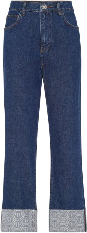 Philipp Plein - Loose Fit - Denim Broek - Monogram Manchetten