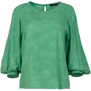 Jacquard Top - Groen - Bisschopsmouwen