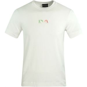 Emporio Armani EA Italiaans vlaglogo wit T-shirt
