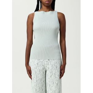 Geribbelde Tanktop met Golfrandhals