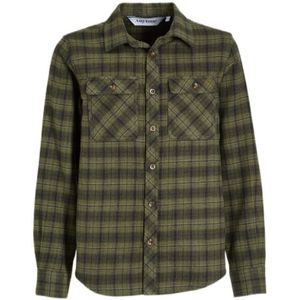 Anytime Geruite Overhemd Khaki/zwart - Maat 6J / 116cm