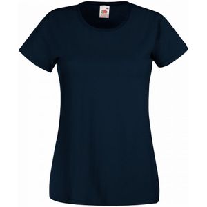 Fruit Of The Loom Dames/vrouwen Lady-Fit Valueweight Short Sleeve T-Shirt (Pak Van 5) (Deep Navy) - Maat XS