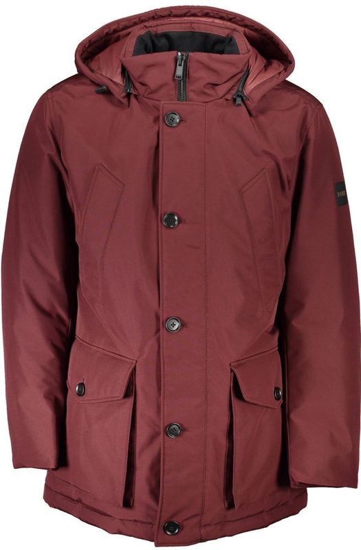 Hugo Boss - Herenjas - Rode - Polyester - Met Afneembare Capuchon