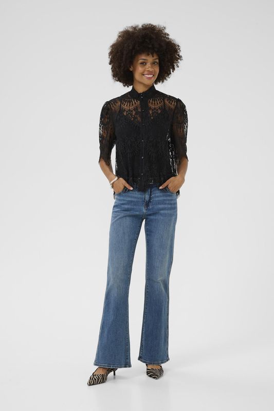 Blouse met korte mouwen CUokram Relaxed fit black