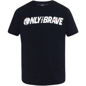 Men's Diesel T-Just SV Only The Brave T-Shirt In Black - Maat S