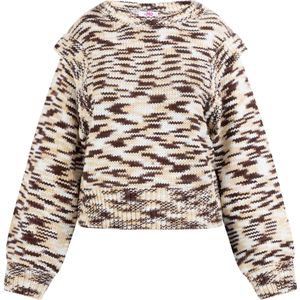 Mymo - Gebreide Trui - Bruin - Dames - Veelkleurig