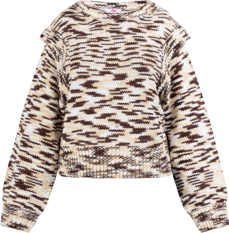 Mymo - Gebreide Trui - Bruin - Dames - Veelkleurig