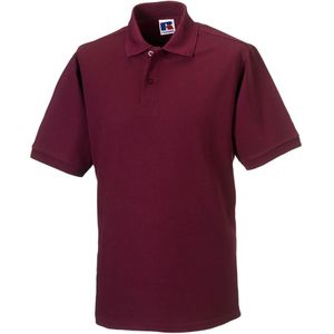 Russell Heren Polycotton Pique Slijtvast Poloshirt (Bourgondië)