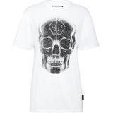 Philipp Plein - T-Shirt Skull Strass - Wit - Katoen