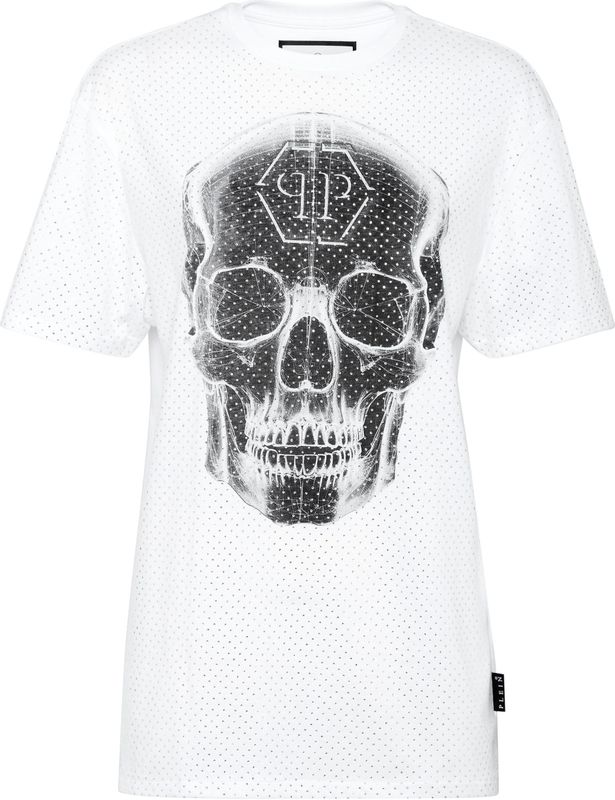 Philipp Plein - T-Shirt Skull Strass - Wit - Katoen