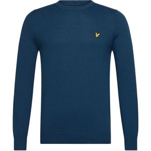 Lyle & Scott - Apres - Katoenen Merino Trui - Marineblauw - Ronde Hals