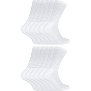 12 paar ademende bamboe sportsokken voor kinderen - Wit