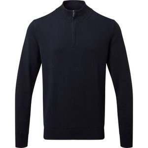 Asquith & Fox Heren Katoenen Blend Sweatshirt met ritssluiting (Franse marine)