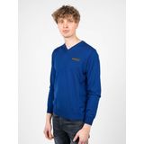 Plein Sport - V-neck Knitwear - Gebreide Trui - Merinowol - Blauw