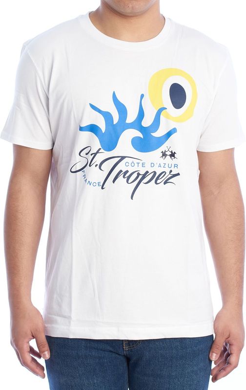 La Martina - Heren T-shirt - Wit - Katoen - Korte Mouwen