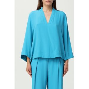 Zijde V-hals Blouse Driekwartmouwen