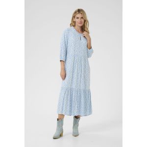 Jurk A-shape Blue Yellow Small Floral blue multi