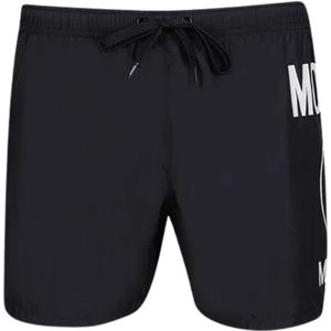 Moschino grote ronde zwarte zwemshort met Milano-logo