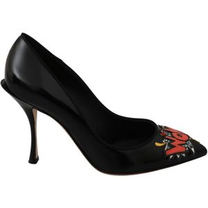 Dolce & Gabbana Vrouwen Zwart Leer WOW Hakken Pompen Schoenen