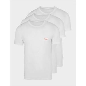 Men's Hugo Boss Cotton Underwear Logo-Print T-Shirts 3 Pack In White - Maat XS