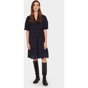 SAINT TROPEZ - GeleksaSZ - Jurk - Nachtblauw - Katoen - Knielengte