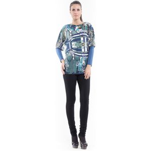 Conquista - Zwevende Print Top - Luchtig - Lange Mouwen