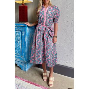 Bloemenprint Midi-jurk met Ceintuur
