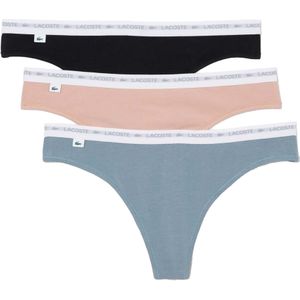 Lacoste Dames/Dames Katoenen Slip (Pak van 3) (Zwart/Roze/Blauw)