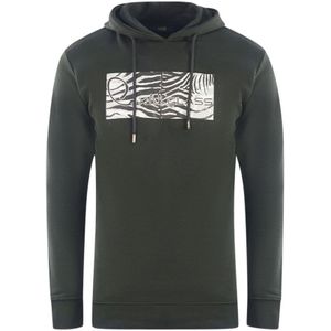 Cavalli Class Zebra Print Logo Black Hoodie - Maat XL