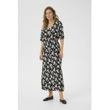 Jerseyjurk - Loose Fit - Zwart - Chalk Flower Print - Enkel Lengte - Elleboog Lengte