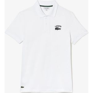 Heren Lacoste Regular Fit Merkpolo Stretch Katoen in Wit