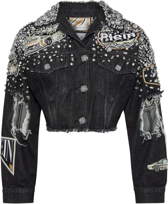 Philipp Plein - Denim Jacket Racing - Zwart - Jassen