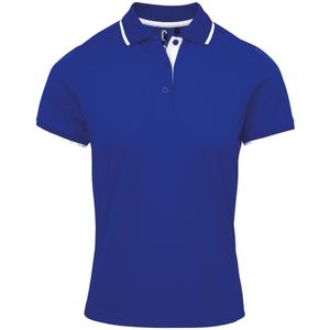 Premier Dames/dames Contrast Coolchecker Poloshirt (Koninklijk/Wit)
