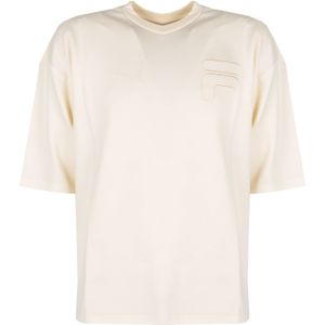 Fila - Casual Ronde Hals Logo T-Shirt - Beige - Katoen