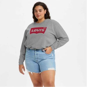Dames Levis Plus Graphic Standard Crew Sweatshirt in Grey Heather