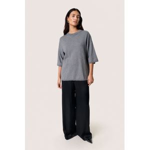 Soaked in Luxury - Grijze Melange Oversized Gebreide Trui - Dames