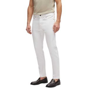 Boss Heren effen taps toelopende jeans (Wit)