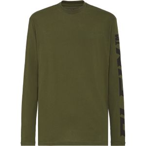 Philipp Plein, Heren, Tops, Groen, Maat: S Katoen,