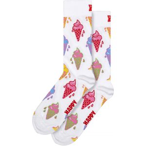 IJsroom Sokken | Happy Socks | Grappige Cadeau Sokken - Wit