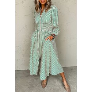 Gestreepte Katoenen Casual Jurk
