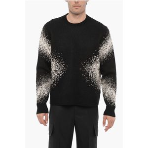 Slim Fit ronde hals trui in zwart en wit