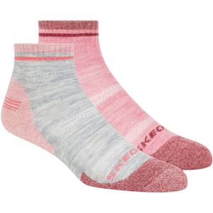 Skechers Dames/Dames Trail Quarter Crew Sokken (Set van 2) (GRIJS/PINK)