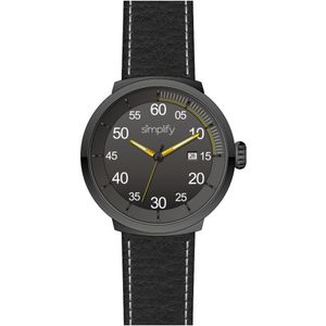 Vereenvoudig het 7100 horloge met leren bandje met datum