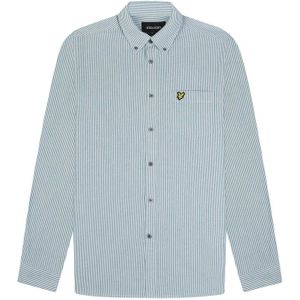 Lyle & Scott Heren Stripe Oxford Overhemd (Groen, Wit)
