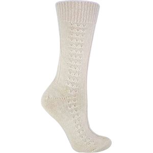 Dames - Gebreide Sokken - Room - 100% Wol - Maat 37-42