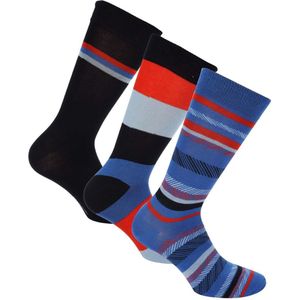 Ben Sherman Herenbemanningsleden Sokken (Pakket van 3) (Marine/Oranje/Zwart)