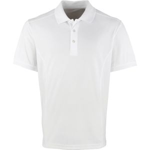 Premier Heren Coolchecker Pique korte mouw Polo T-Shirt (Wit)