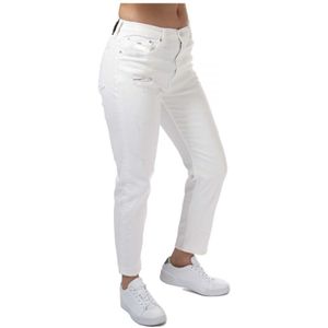 Tommy Hilfiger-jeans Met Tabard-logo Voor Dames, Wit - Maat 32 Kort